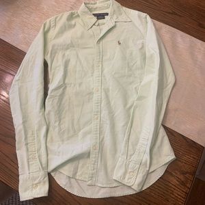 Polo Ralph Lauren Women's Slim Fit Long Sleeve Buttondown - Mint Green Size 2